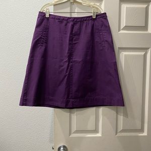 Boden Purple A-line skirt, size 12R, left side zipper